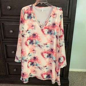 Pink Blush Maternity floral dress. Size large.